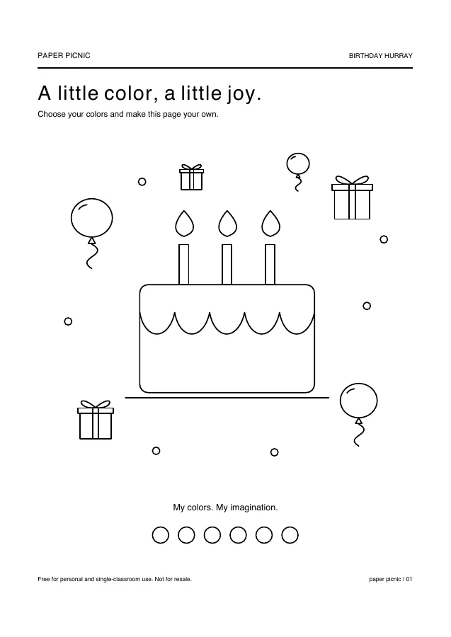 Birthday Hurray coloring page