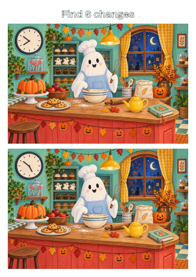 Halloween Bakery Bakery: spot 6 changes printable