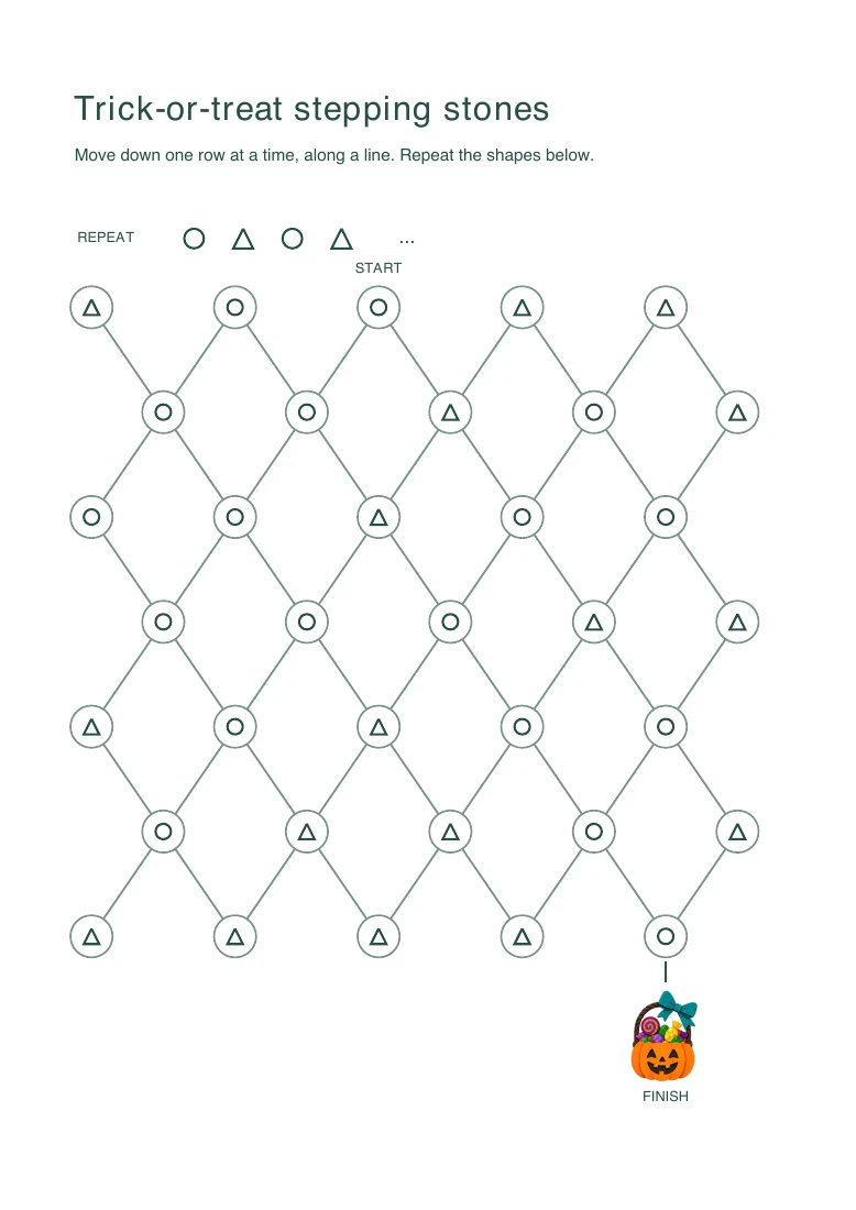 Trick-or-treat stepping stones printable page