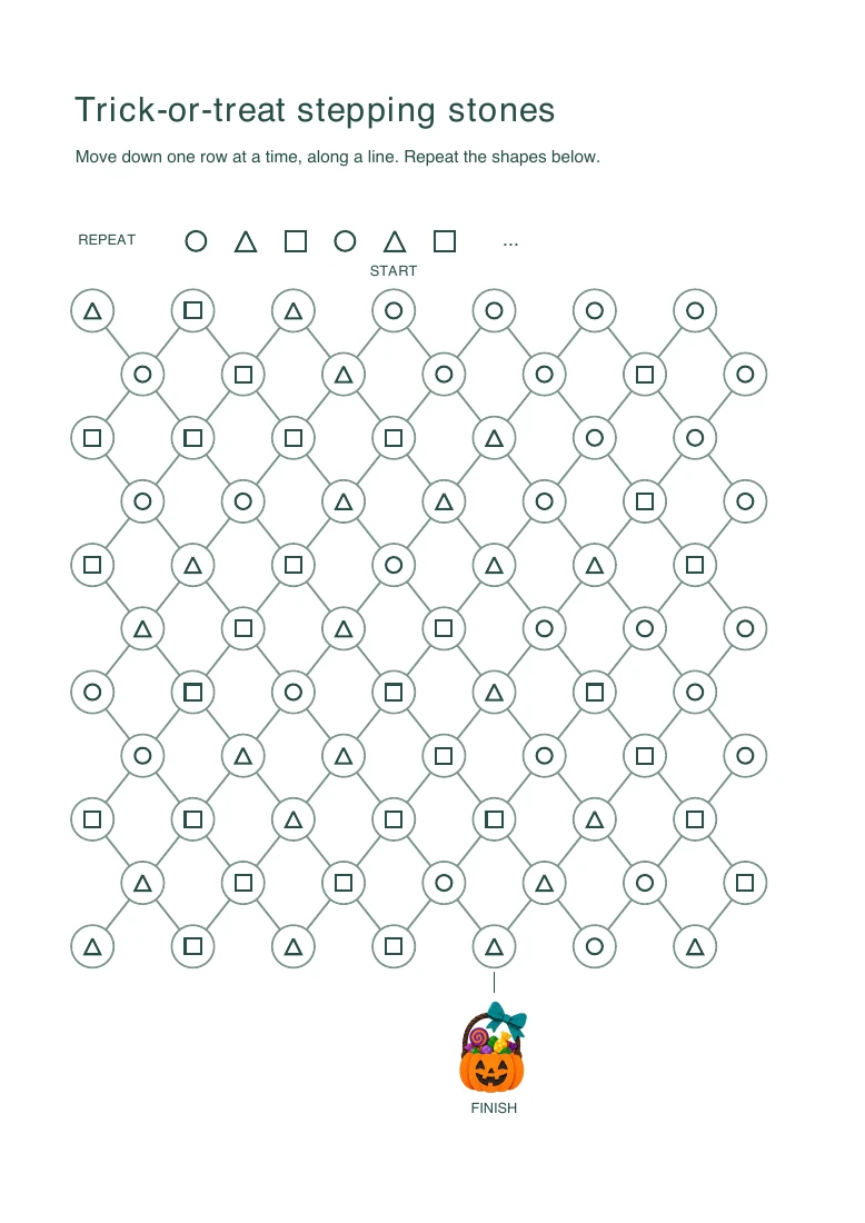 Pumpkin Playday Trick-or-treat stepping stones printable