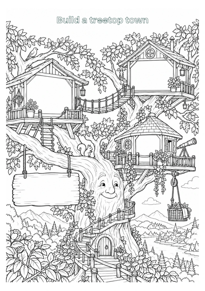 Build a treetop town: Build a treetop town