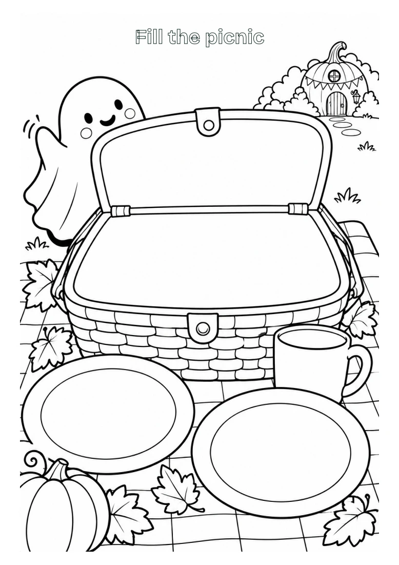 Pumpkin Picnic Draw a picnic feast printable