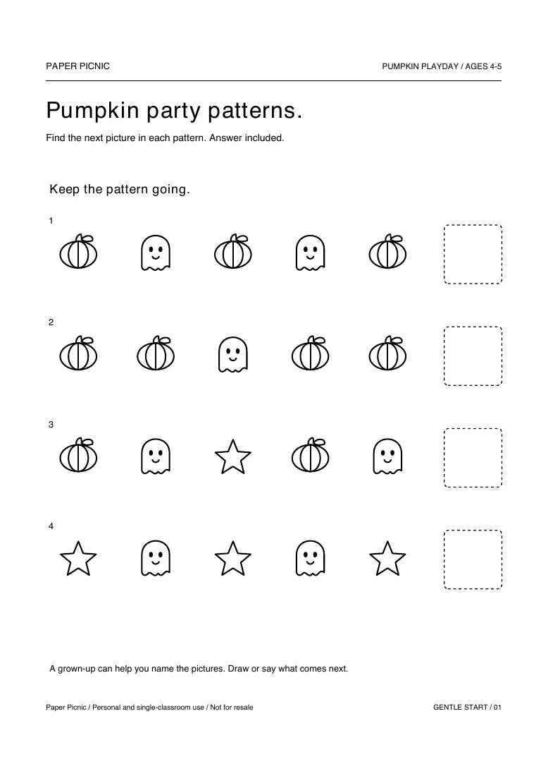 Pumpkin party patterns printable