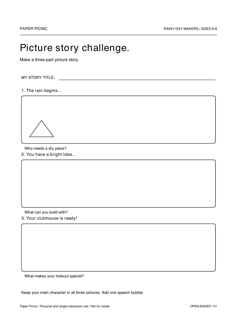 Rainy Day Makers Picture story challenge printable