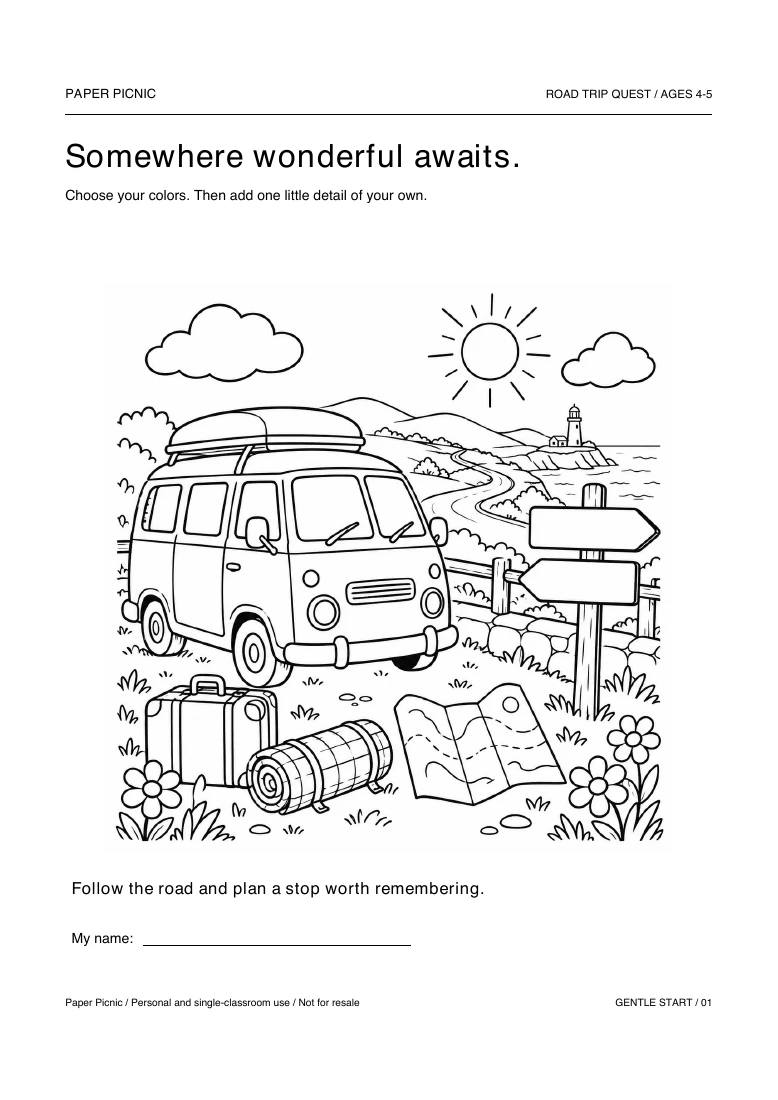Road Trip Quest activity preview
