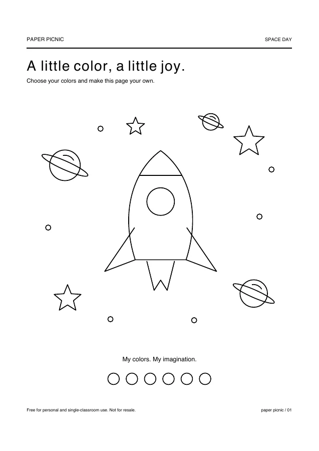 Space Day coloring page